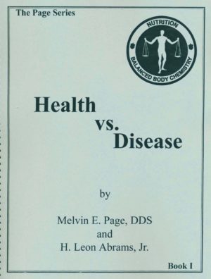 Health vs. Disease book cover on a white background