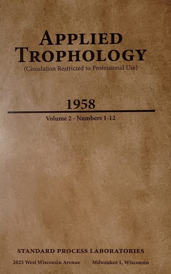 Applied Trophology book cover of 1958