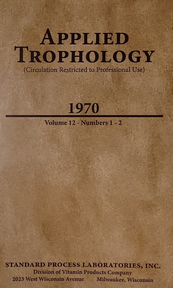 Applied Trophology book cover in 1970