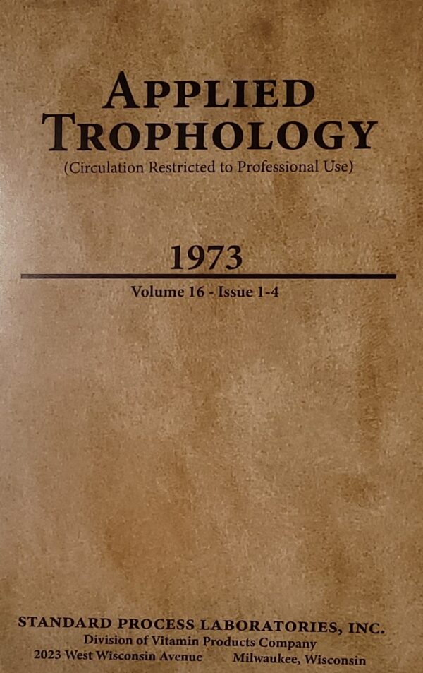 Applied Trophology book cover 1973